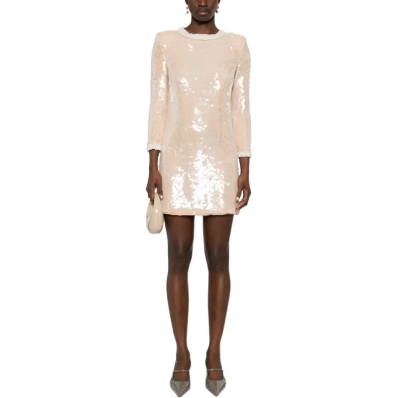Self portrait Sequin Pearl trim Mini Dress-2