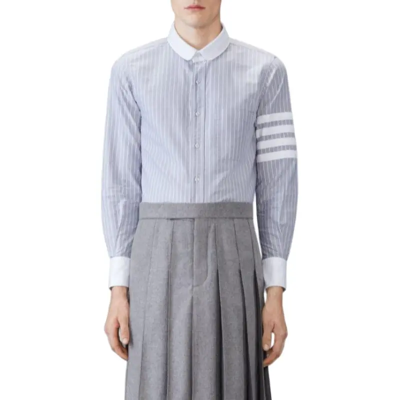 THOM BROWNE Oxford 4 Bar Shadow Pinstripe Shirt-3