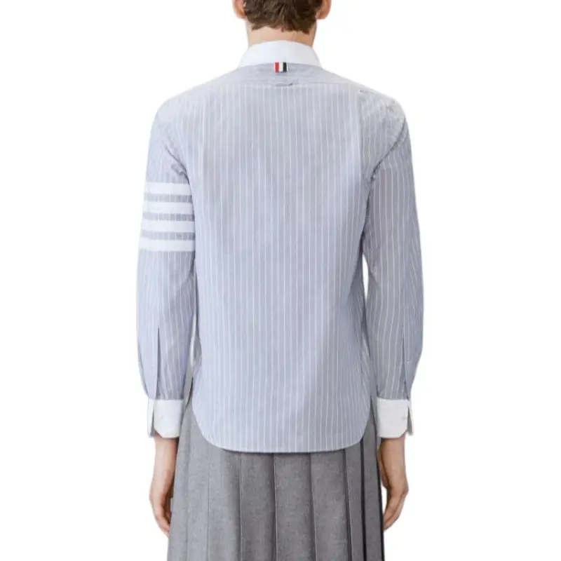 THOM BROWNE Oxford 4 Bar Shadow Pinstripe Shirt-4