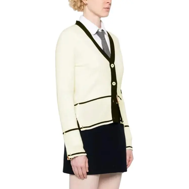 THOM BROWNE 4 Bar Cashmere Cardigan-2