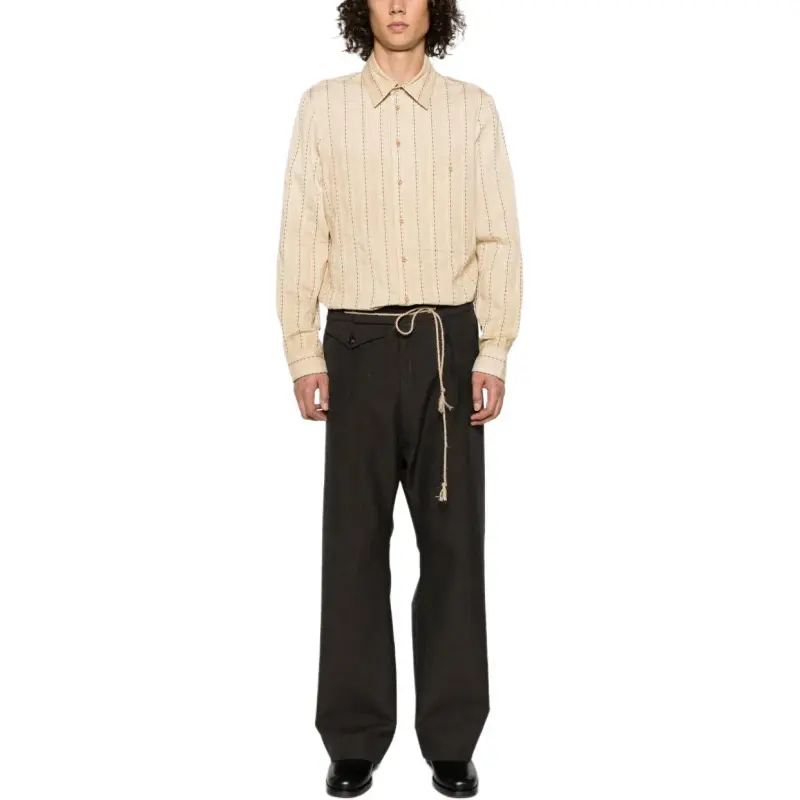 UMA WANG Long Sleeved Striped Shirt-3