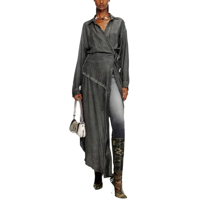 DIESEL D Raven Q1 Faded Distressed Midi Dress-1