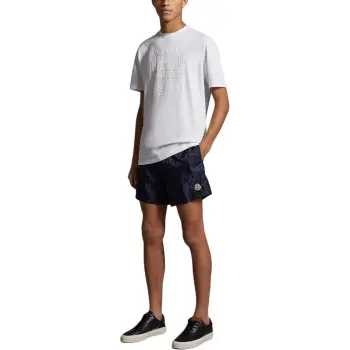 Moncler Logo Patch Drawstring Swim Shorts