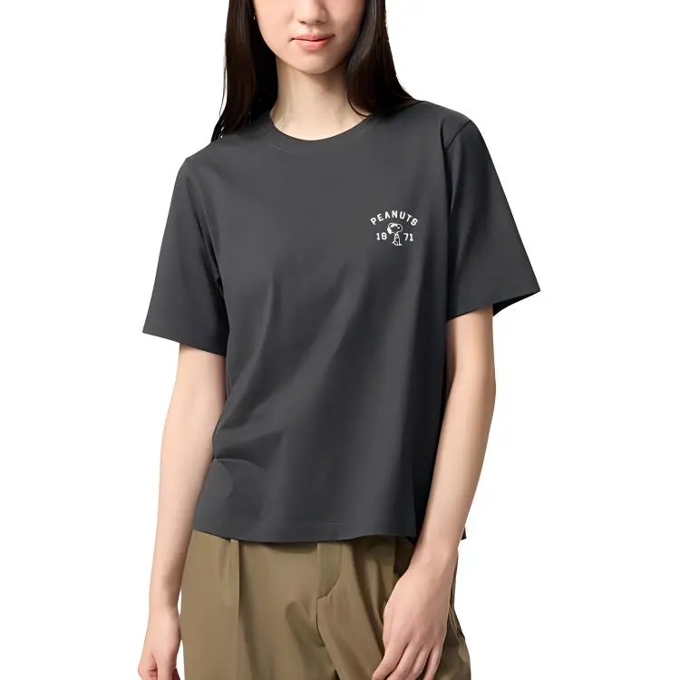UNIQLO x PEANUTS T Shirt Women's Dark Gray-2