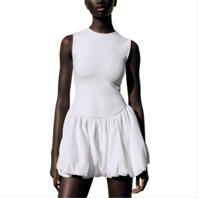 ZARA Sleeveless Dress Women's White-4