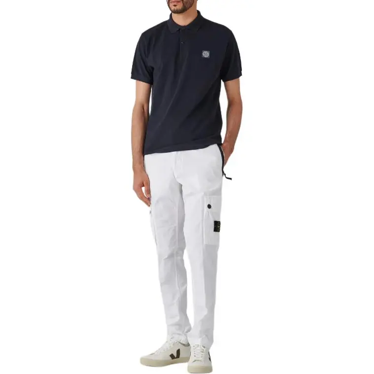 STONE ISLAND Compass Patch Short Sleeved Polo Shirt-3