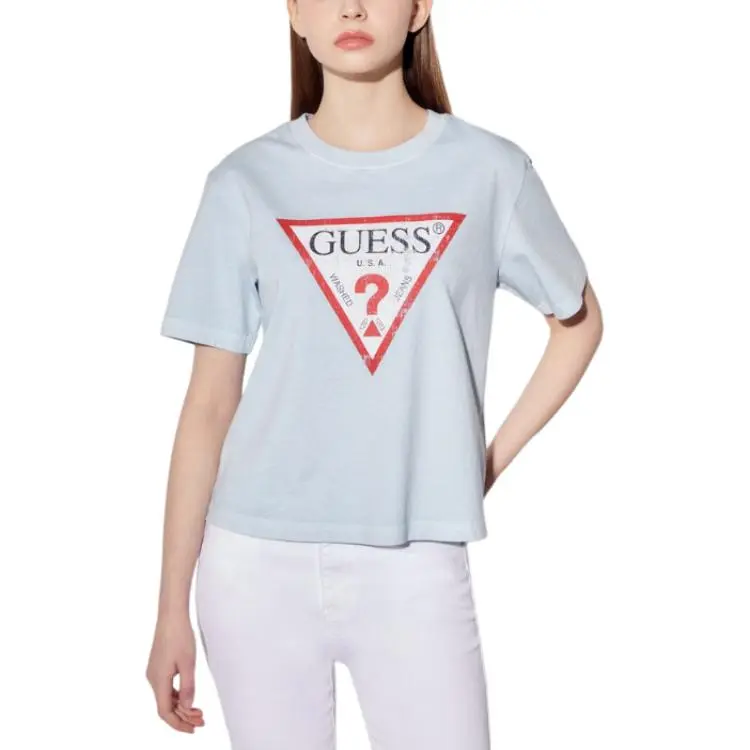 GUESS T Shirts Men Light Blue-2