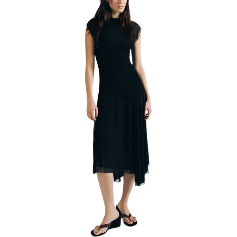 ZARA Sleeveless Dress Women's Black-3