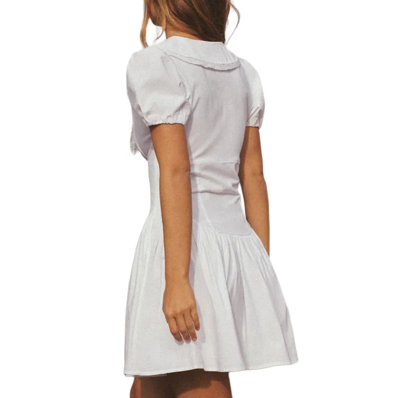 ZARA Short Sleeved Dress Women's White-4