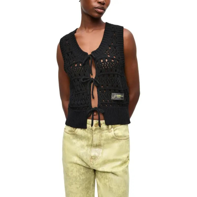 GANNI Open knit Cardigan-1