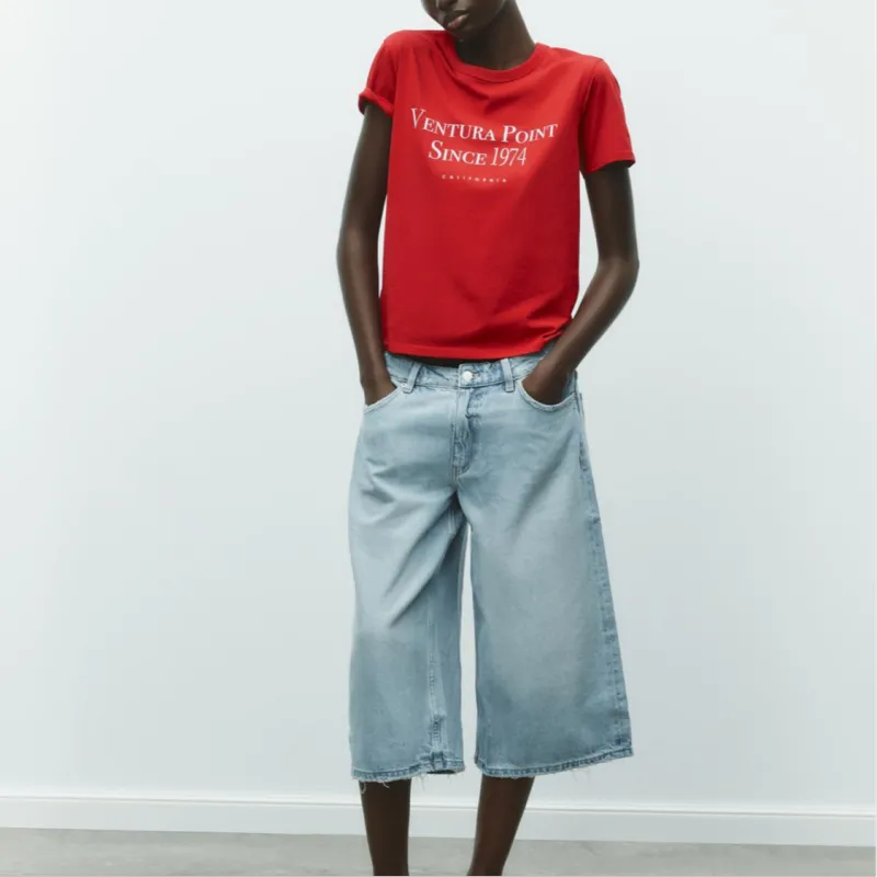 ZARA T Shirts Women's Red-3