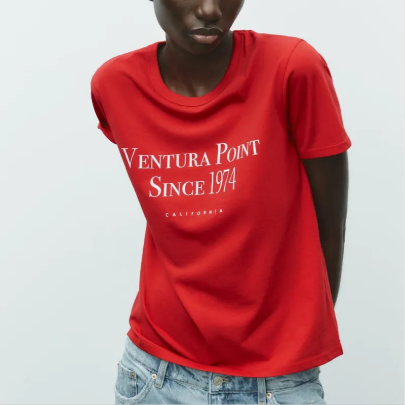 ZARA T Shirts Women's Red-4