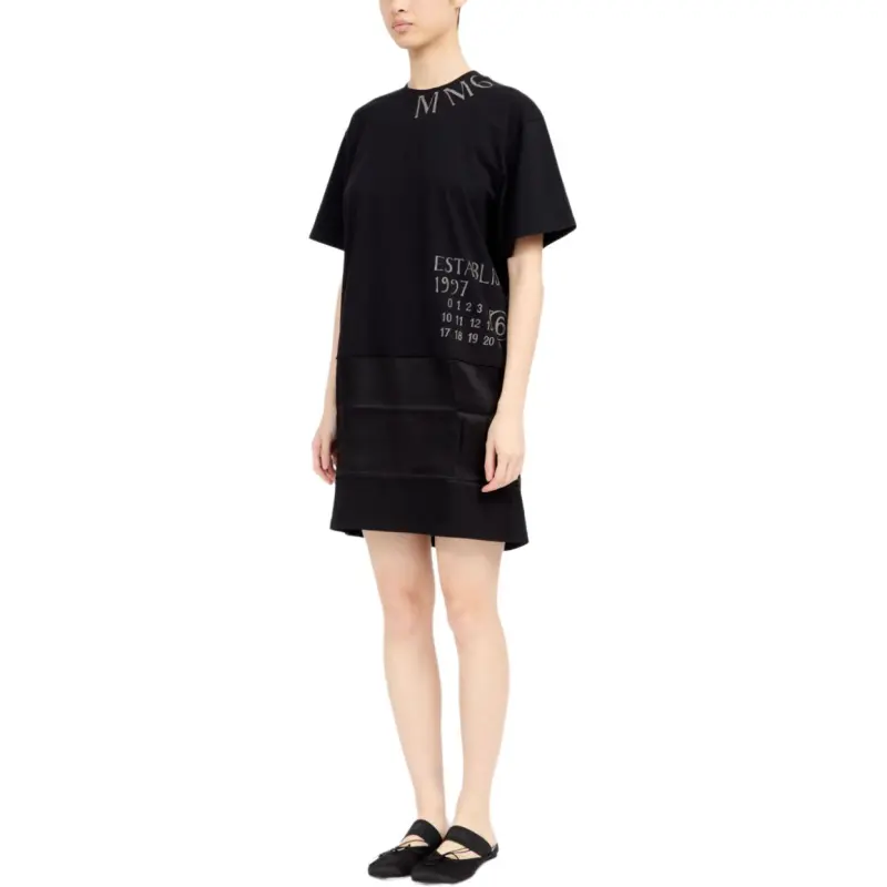 MM6 Maison Margiela Logo print T shirt Dress-5