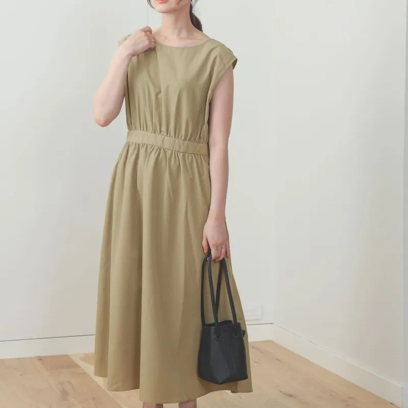 Beams Sleeveless Dresses Women's Beige-5