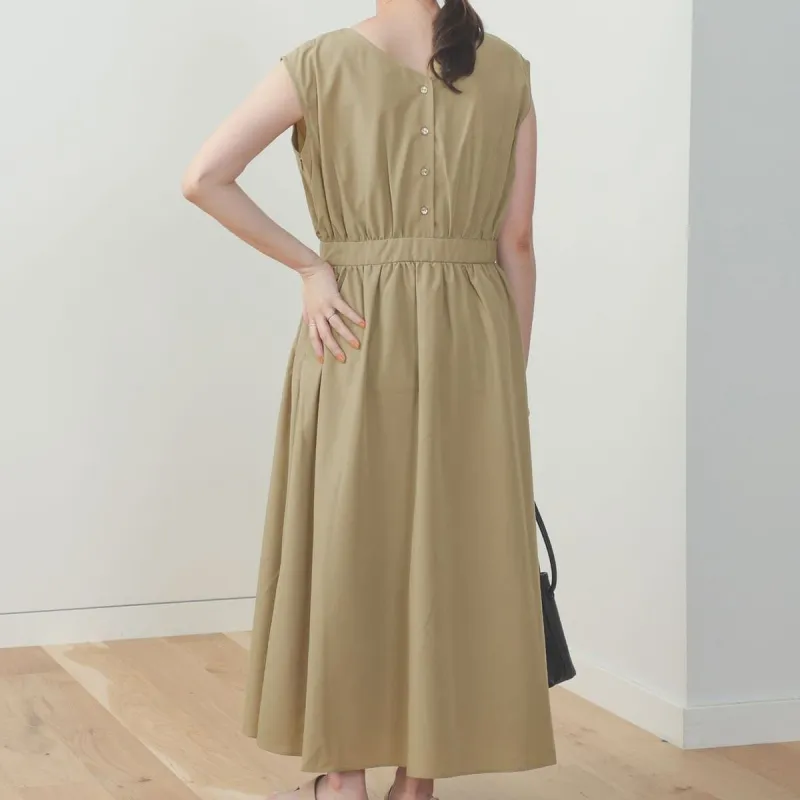 Beams Sleeveless Dresses Women's Beige-4