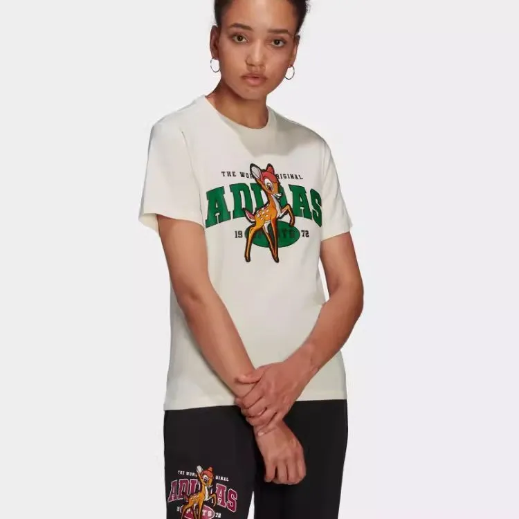 Adidas Originals x Disney X , Set in Sleeve T Shirt Women's White-4