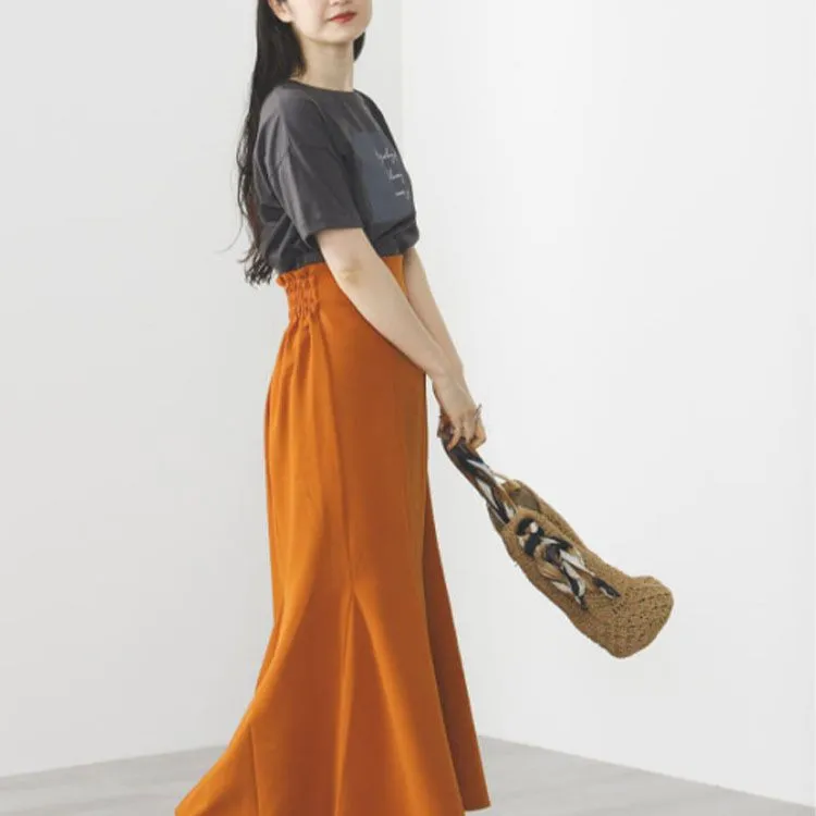 Beams Casual Long Skirts Women's Orange-2