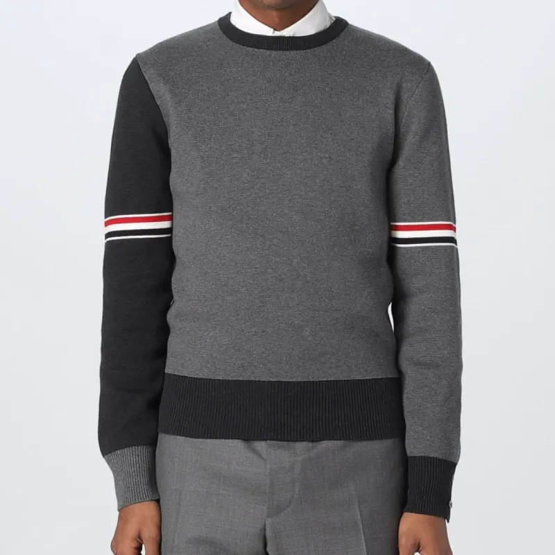 THOM BROWNE Color Block Crewneck Sweater-2