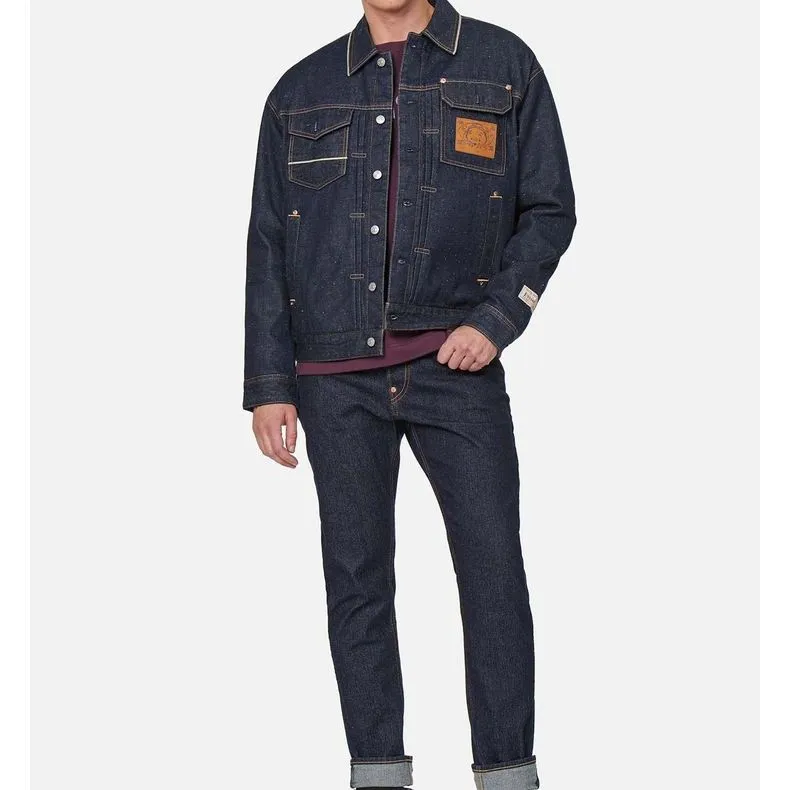 EVISU Denim Jackets Men Denim Blue-3