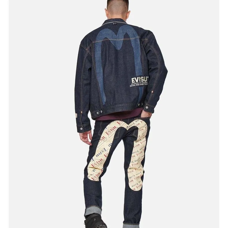EVISU Denim Jackets Men Denim Blue-5