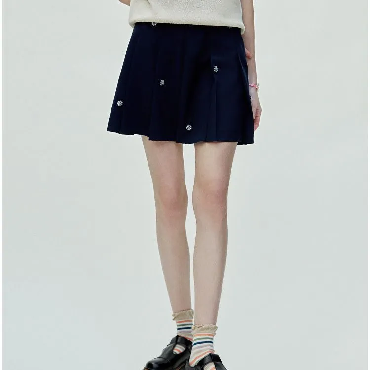 Teenie Weenie Casual Short Skirts Women's Navy Blue-4
