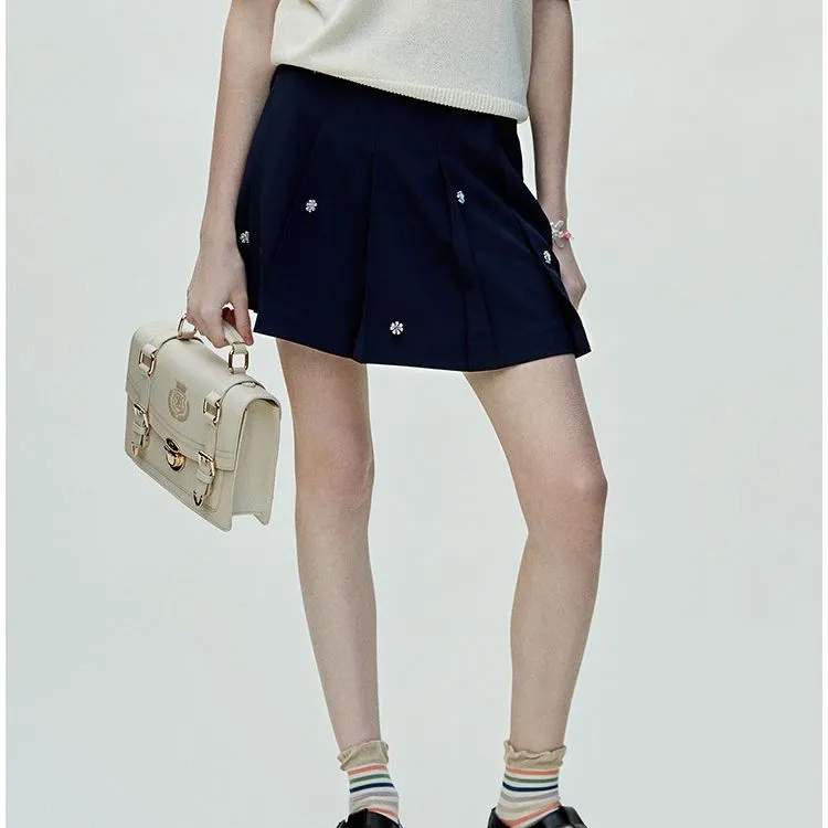 Teenie Weenie Casual Short Skirts Women's Navy Blue-3