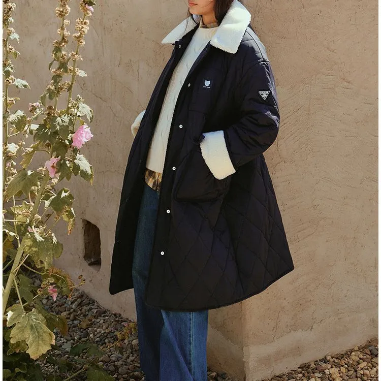Teenie Weenie Puffer Jacket Women's Navy Blue-2