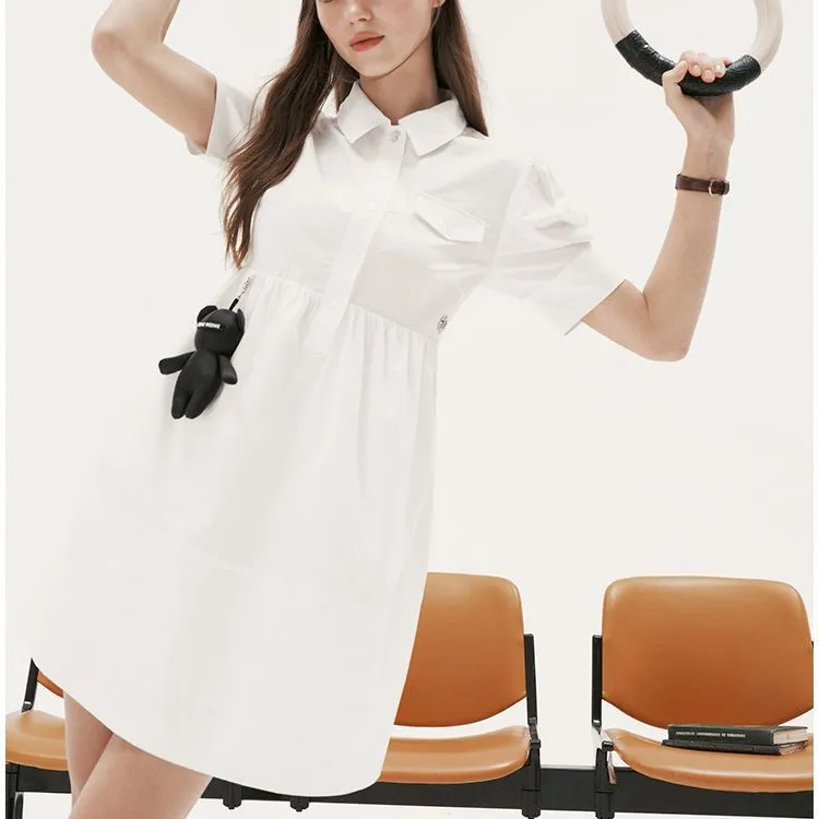 Teenie Weenie Short Sleeved Dress Women's Ivory White-2