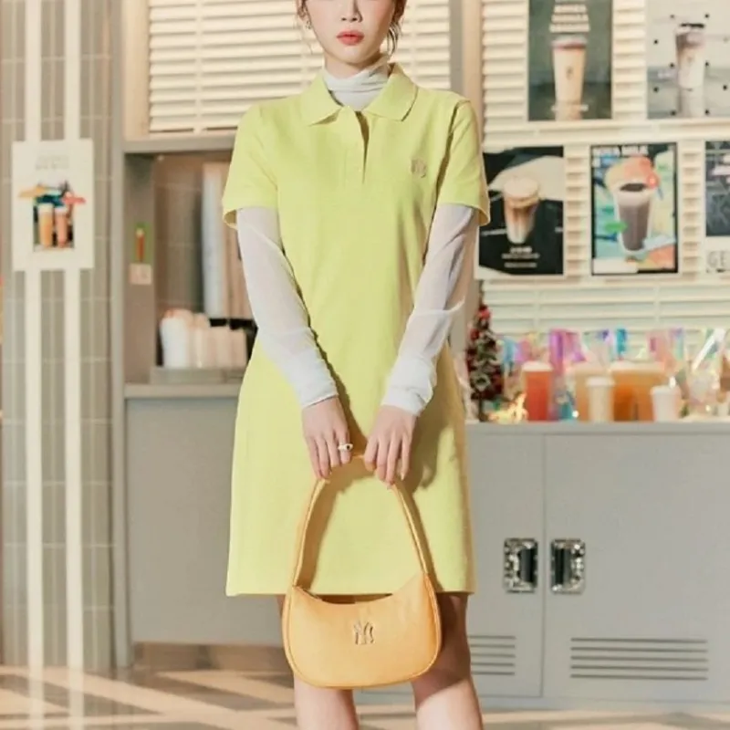 MLB Short Sleeved Dress Women's Yellow-3