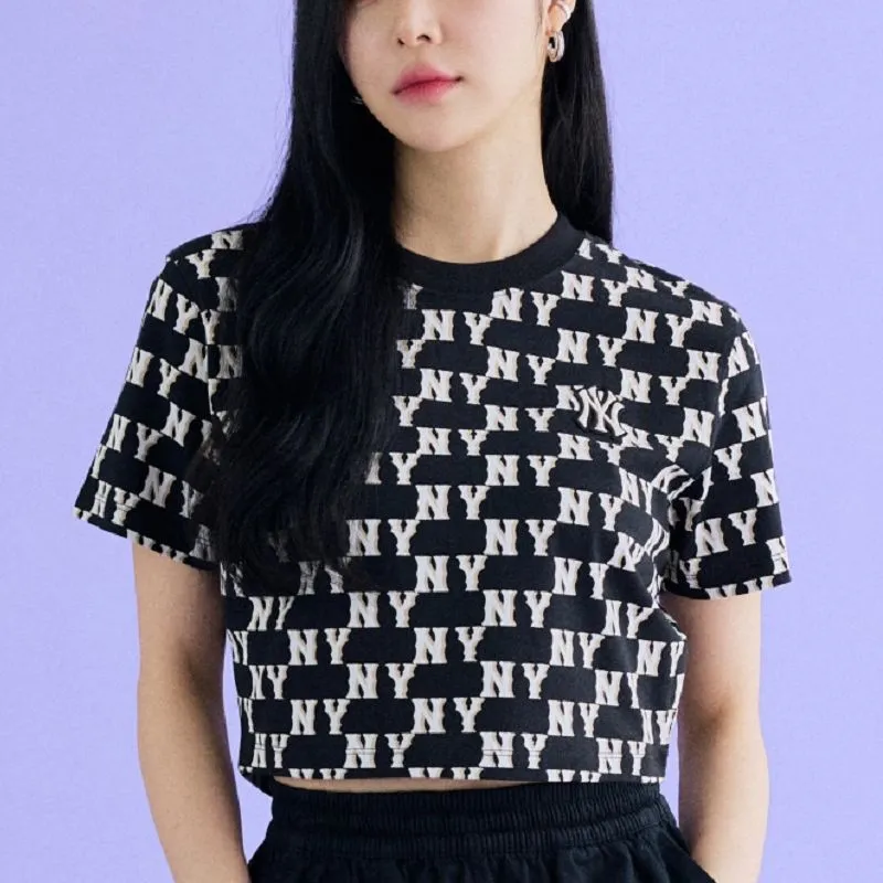 MLB Los Angeles Dodgers Crop Tops Women's Black-2