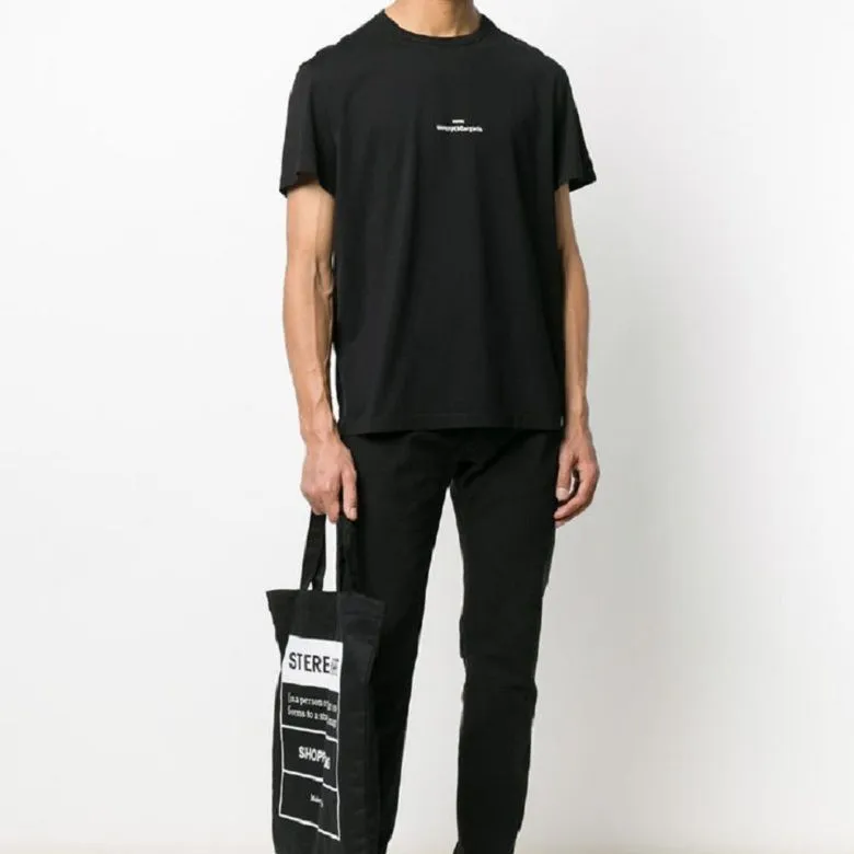Maison Margiela Logo embroidered Cotton T shirt-3