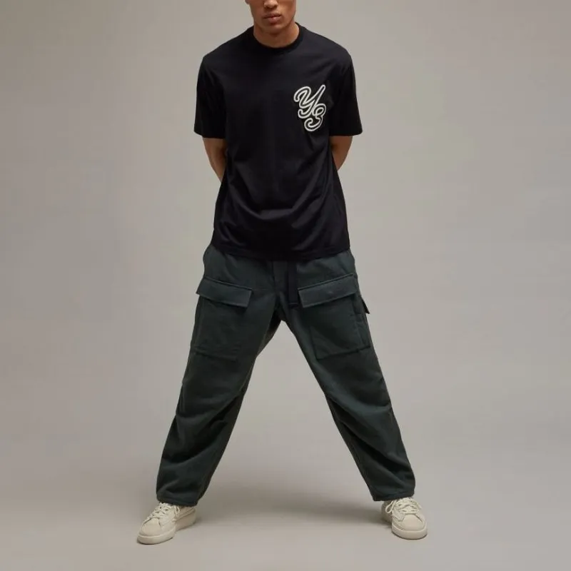 Y-3 GFX S/S Logo-flocked T-shirt-3