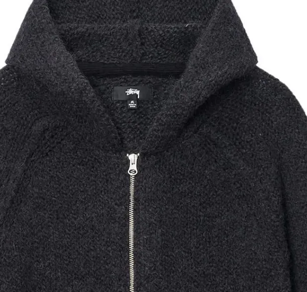 Stussy Chunky Knit Zip Hoodie raglan-sleeve Black XL - Cheap Stussy Chunky Knit Zip Hoodie raglan-sleeve Black XL - Cheap