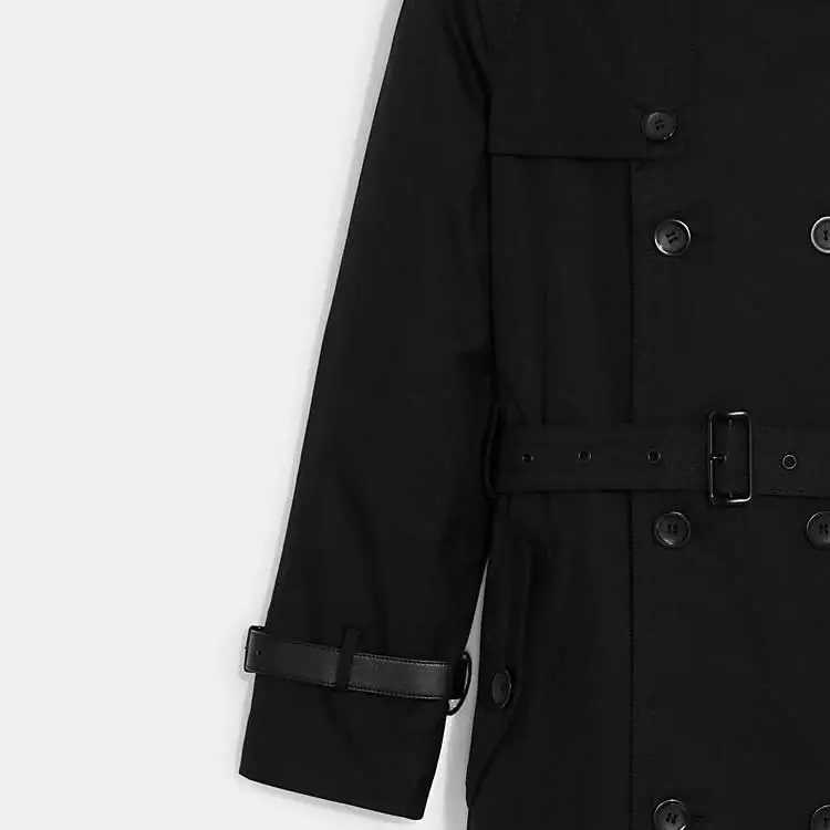 COACH Trench Coats Men Black-3
