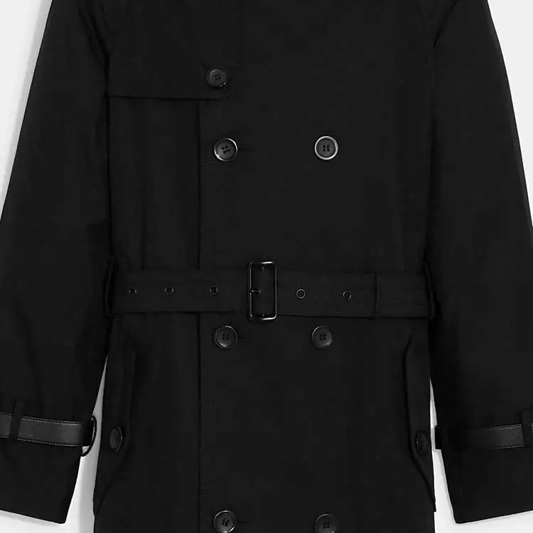 COACH Trench Coats Men Black-4