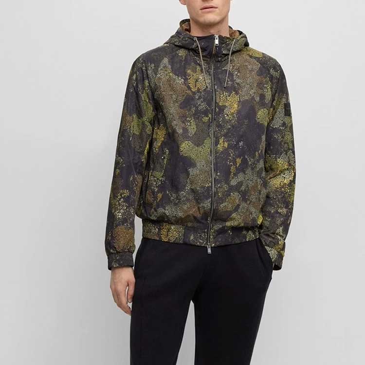 希少 HUGO BOSS ミリタリー ワーク カバーオールジャケット 緑 カーキ カバーオール（グリーン・カーキ/緑色系）ファッション通販