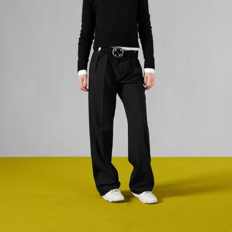 GUCCI High-Waisted Straight-Leg Trousers-1