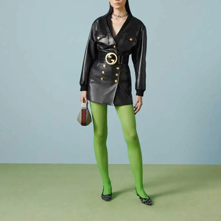 GUCCI Leather Jacket Women's Black-1