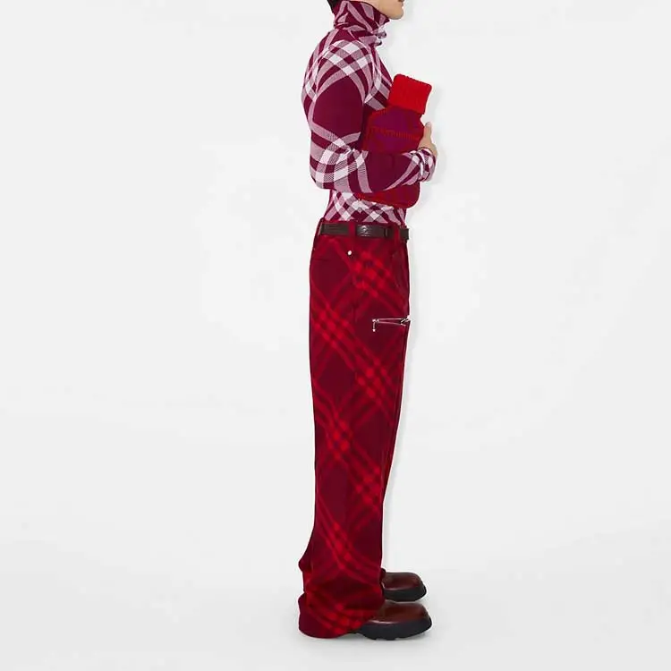 Burberry Check Wool Trousers-12