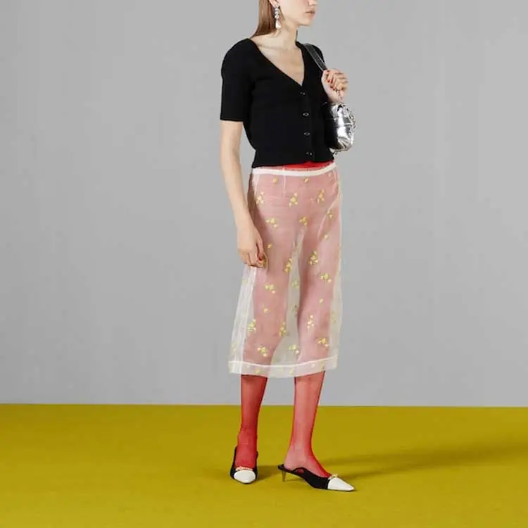 GUCCI Ribbed Trim Cropped Cardigan-4