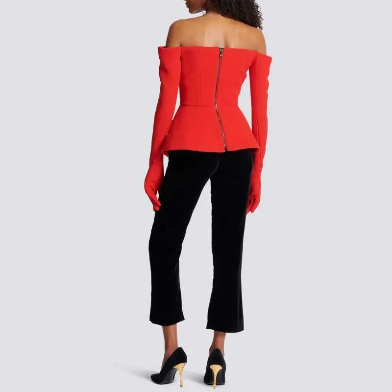 BALMAIN Jackets Women's Red-3