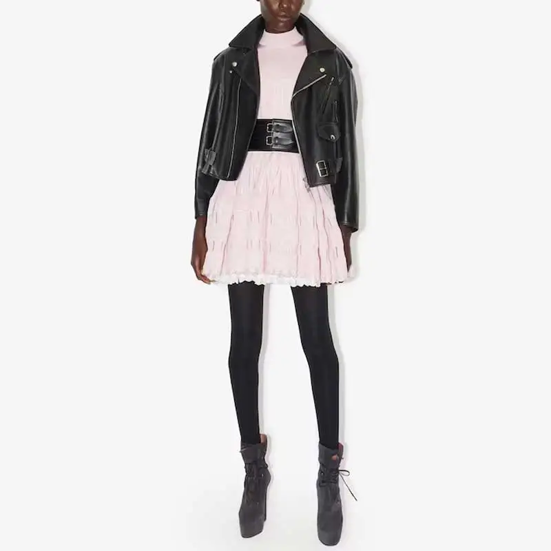 Alaia Leather Jackets Women's Black-1