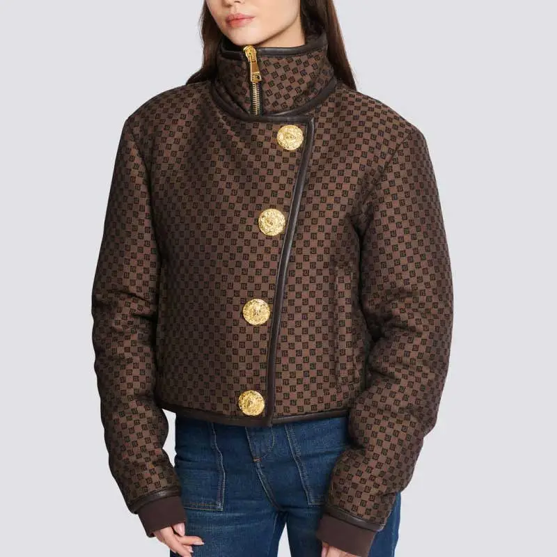 BALMAIN Monogram print Cropped Jacket-1