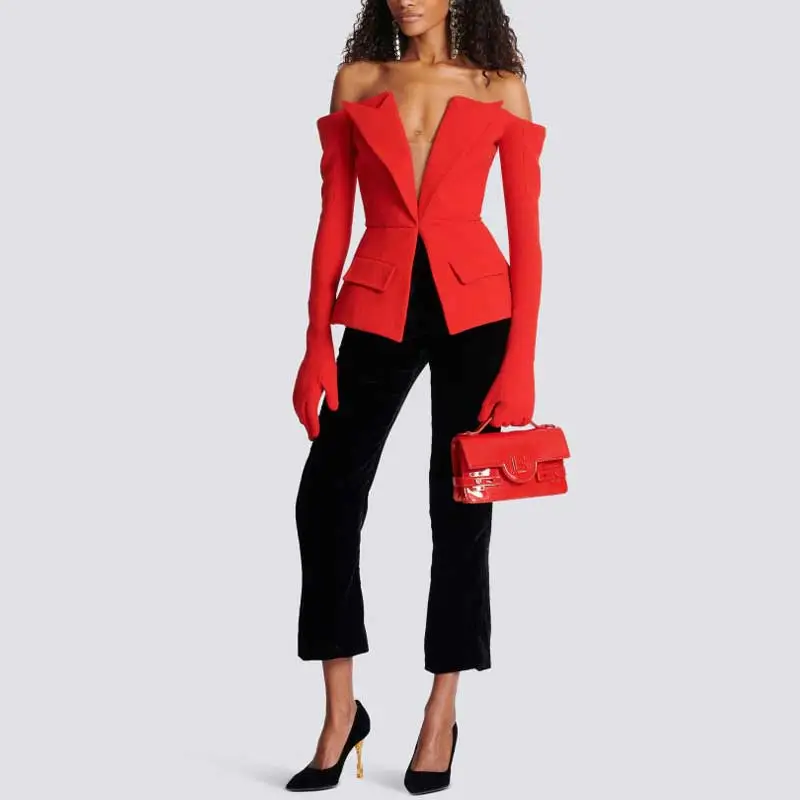 BALMAIN Jackets Women's Red-1