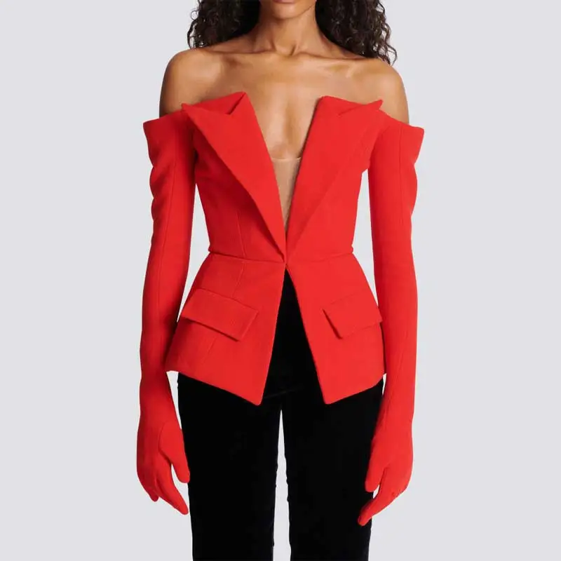 BALMAIN Jackets Women's Red-2