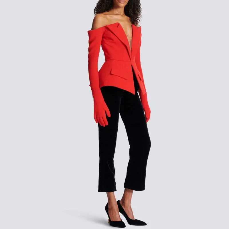 BALMAIN Jackets Women's Red-4