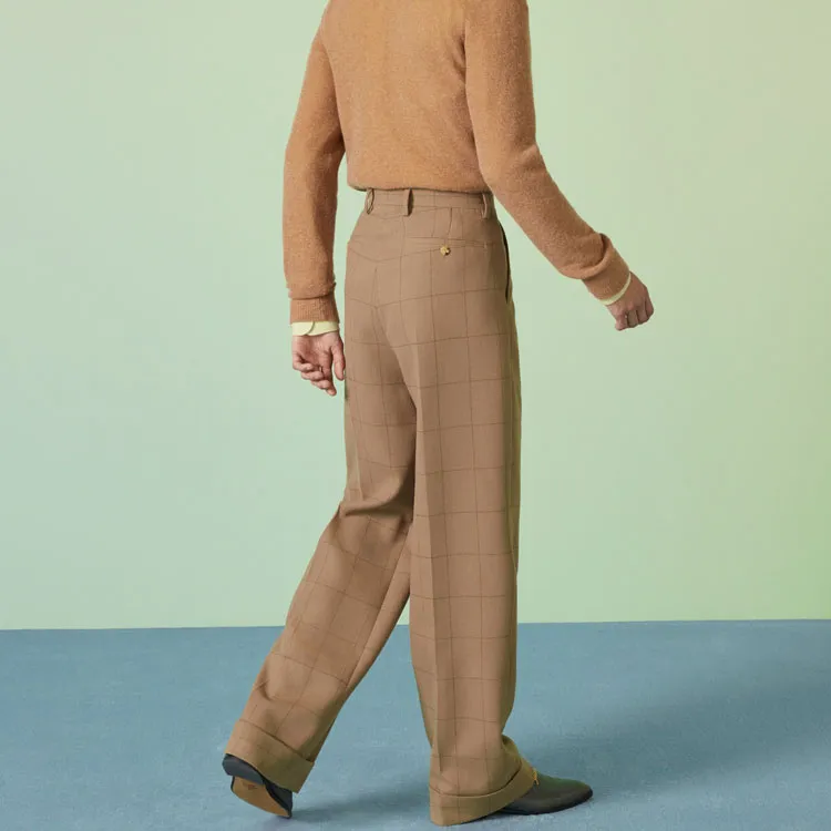 GUCCI Checked Wide Leg Trousers-3