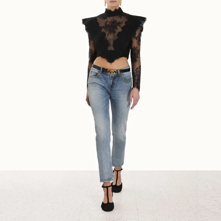 Zimmermann Sensory Lace Cropped Top-1