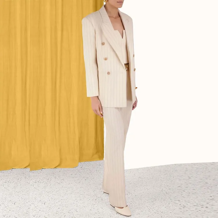 Zimmermann Double Breasted Pinstriped Blazer-4