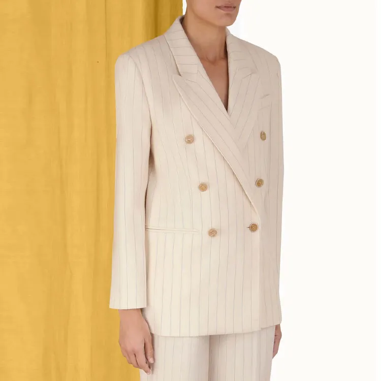 Zimmermann Double Breasted Pinstriped Blazer-3